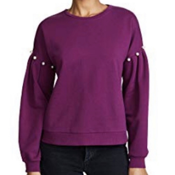 HOST PICK • Rebecca Minkoff Ellison Plum Pearl Sweatshirt - size XS - Picture 3 of 7